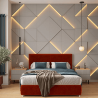 Модульная стеновая 3D панель с LED подсветкой  PRIZMA / КВАРЦ