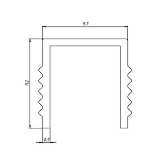 Теневая рейка ТР-05. Черный. П-образная. Длина 3 м.п.