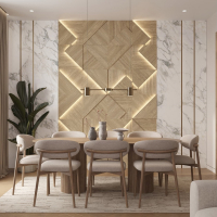 Модульная стеновая 3D панель с LED подсветкой CRYSTAL / ДУБ СВЕТЛЫЙ