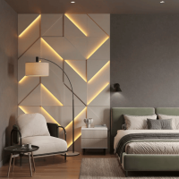 Модульная стеновая 3D панель с LED подсветкой АМАРОК / PRIZMA
