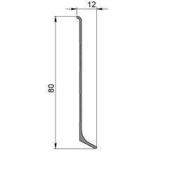 Плинтус алюминиевый L- образный 80 мм. Длина 3 м.