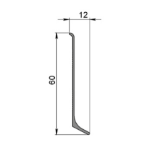 Плинтус алюминиевый L- образный 60 мм. Длина 3 м.
