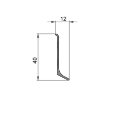 Плинтус алюминиевый L- образный 40 мм. Длина 3 м.