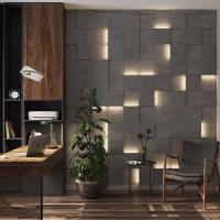 Модульная стеновая 3D панель с LED подсветкой  PIXEL / БЕТОН