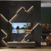 Модульная стеновая 3D панель с LED подсветкой CRYSTAL / ДАРК ГРЕЙ