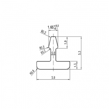 Теневая рейка ТР-03. Т-образная. 5,9х5,3мм. Анодированный черный. Длина 3 м.п.