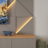 Модульная стеновая 3D панель с LED подсветкой  PRIZMA / КВАРЦ