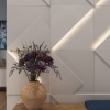 Модульная стеновая 3D панель с LED подсветкой FRACTO / МИЛК