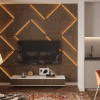 Модульная стеновая 3D панель с LED подсветкой  PRIZMA / ДУБ КАКАО