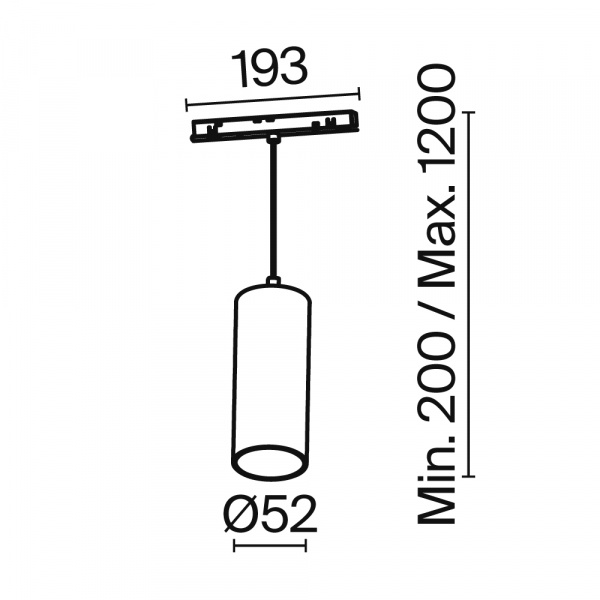Трековый подвесной светильник Technical TR041-4-12WTW-DD-B