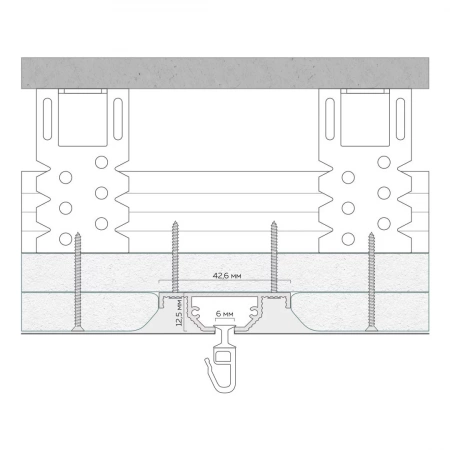 ОК 40 - скрытый карниз для гипсокартона FerGipps. Длина 2 м.п.