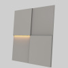 Модульная стеновая 3D панель с LED подсветкой  QUADRO / КВАРЦ