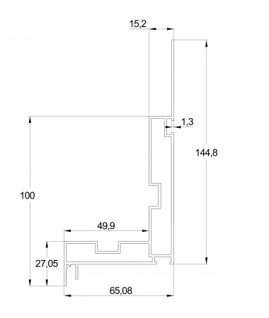 БК 100 - Профиль для перехода уровня потолка из гипсокартона FerGipps. Длина 2 м.п.