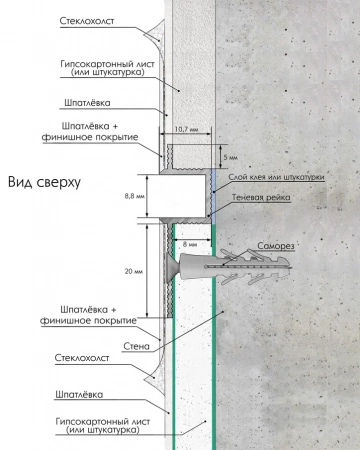 Теневая рейка CLASSIC LACONISTIQ. Длина 3 м.п.