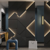 Модульная стеновая 3D панель с LED подсветкой CRYSTAL / ДАРК ГРЕЙ