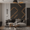 Модульная стеновая 3D панель с LED подсветкой  PRIZMA / ДАРК ГРЕЙ