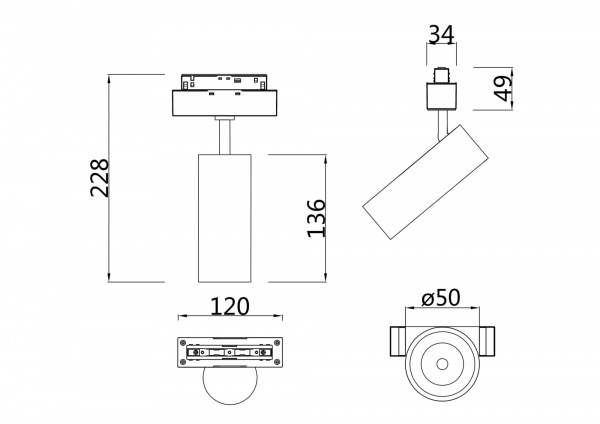 Трековый светильник Technical TR019-2-10W4K-W