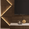 Модульная стеновая 3D панель с LED подсветкой  PRIZMA / ДУБ КАКАО