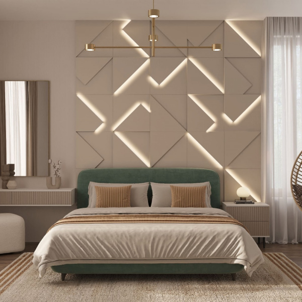 Модульная стеновая 3D панель с LED подсветкой FRACTO / АМАРОК
