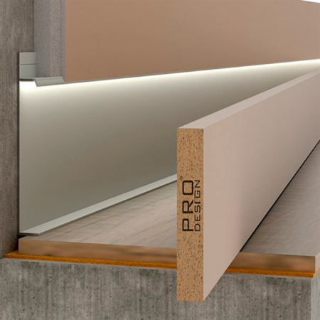 МДФ вставка в плинтус Pro Design 80 мм (грунт под покраску)