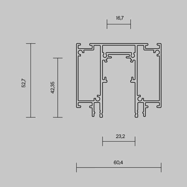 Шинопровод встраиваемый для натяжного потолка Technical TRX034D-422W