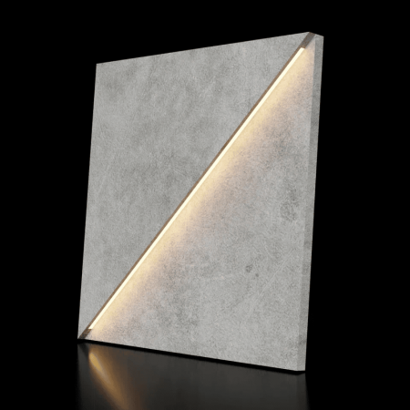 Модульная стеновая 3D панель с LED подсветкой  PRIZMA / БЕТОН