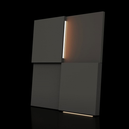 Модульная стеновая 3D панель с LED подсветкой  PIXEL / ДАРК ГРЕЙ