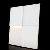 Модульная стеновая 3D панель с LED подсветкой  QUADRO / МИЛК