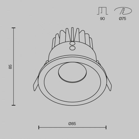 Встраиваемый светильник Technical DL034-01-12W2.7K-W