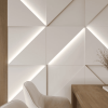 Модульная стеновая 3D панель с LED подсветкой  PRIZMA / МИЛК