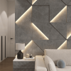 Модульная стеновая 3D панель с LED подсветкой  PRIZMA / БЕТОН