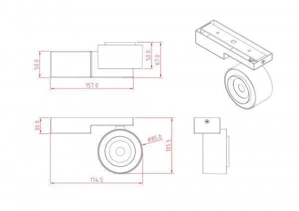 Потолочный светильник Technical C062CL-L12W4K