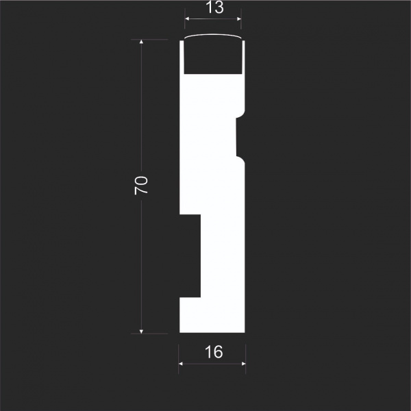 Плинтус для подсветки LED «EVROWOOD» PN 022 2000х70х16 мм.