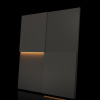 Модульная стеновая 3D панель с LED подсветкой  QUADRO / ДАРК ГРЕЙ