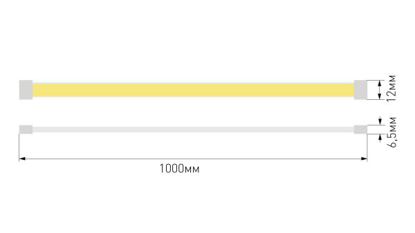 Светодиодная лента SWG PRO COB, 480 LED/М, 10 ВТ/М, 24В, IP67, ЦВЕТ: 3000К, 5 м.