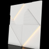Модульная стеновая 3D панель с LED подсветкой CRYSTAL / МИЛК