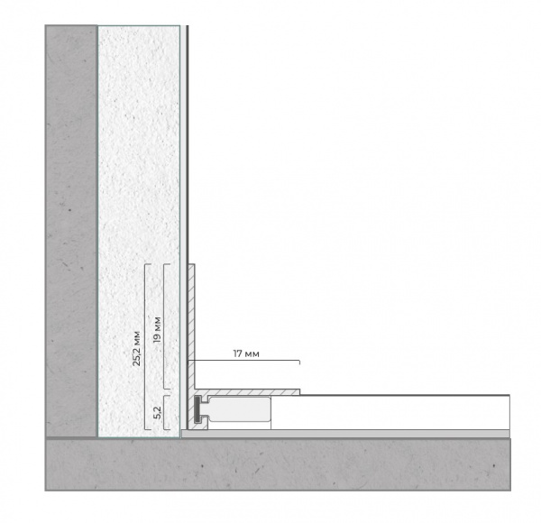 Микроплинтус МП-17. Длина 2 м.п. 6 пружин.