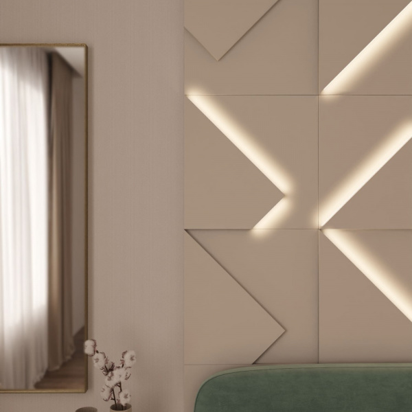 Модульная стеновая 3D панель с LED подсветкой FRACTO / АМАРОК