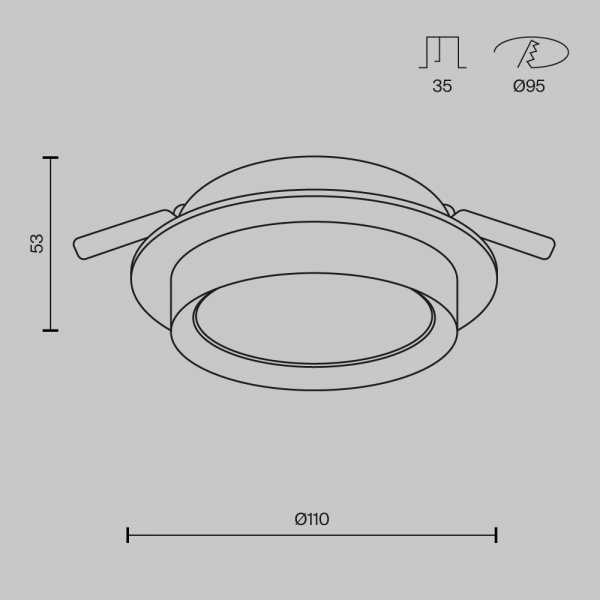 Встраиваемый светильник Technical DL086-GX53-RD-BW