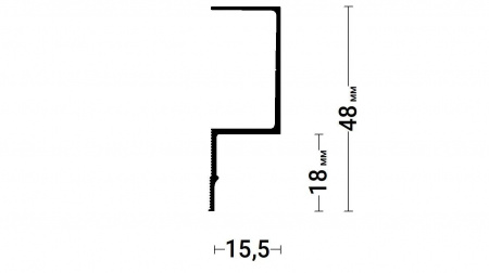 Flexy GIPS EURO 02 - теневой профиль для гипсокартона. Длина 2 м.п.