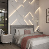 Модульная стеновая 3D панель с LED подсветкой CRYSTAL / МИЛК