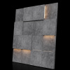 Модульная стеновая 3D панель с LED подсветкой  PIXEL / ГРАФИТ