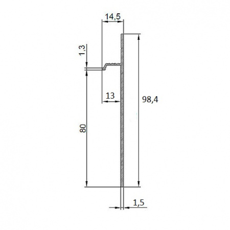 Скрытый плинтус СП-02. Длина 2,7 м.п.
