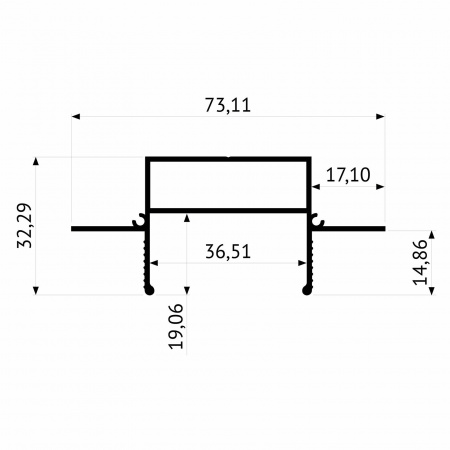 СЛ ТР 35 - Световая линия для гипсокартона FerGipps. Длина 2 м.п.