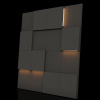 Модульная стеновая 3D панель с LED подсветкой  PIXEL / ДАРК ГРЕЙ