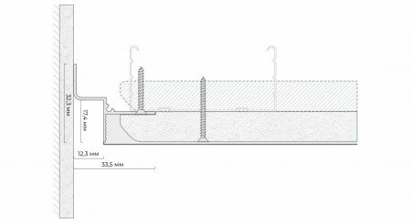 ТП 129 - Теневой профиль для гипсокартона FerGipps. Длина 2 м.п.