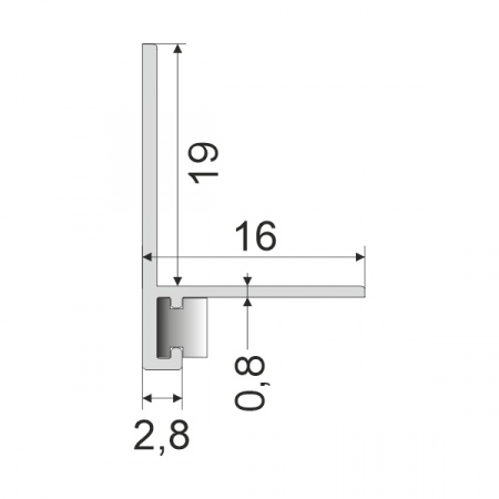 Микроплинтус МП-02 L-образный. Длина 2,4 м.п. 7 пружин.