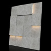 Модульная стеновая 3D панель с LED подсветкой  PIXEL / БЕТОН