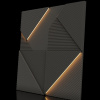 Модульная стеновая 3D панель с LED подсветкой CRYSTAL / ДАРК ГРЕЙ