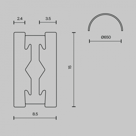 Шинопровод накладной/подвесной Technical TRX154-SR-D650-PT